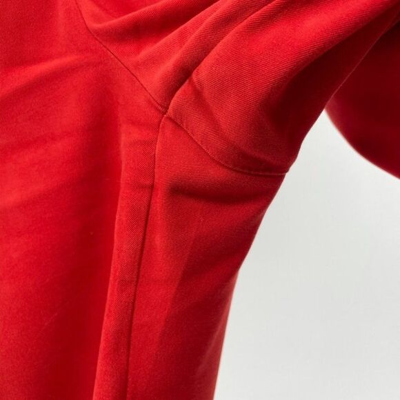 St. John Collection Red Pants High Waist Gold Details Career Quiet Luxury Size 4 - Picture 5 of 9